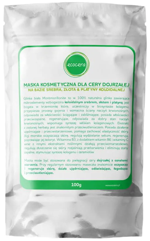 Kosmeettinen naamio kypsälle iholle hopeakulta- ja platinapohjalla 50g ECOCERA