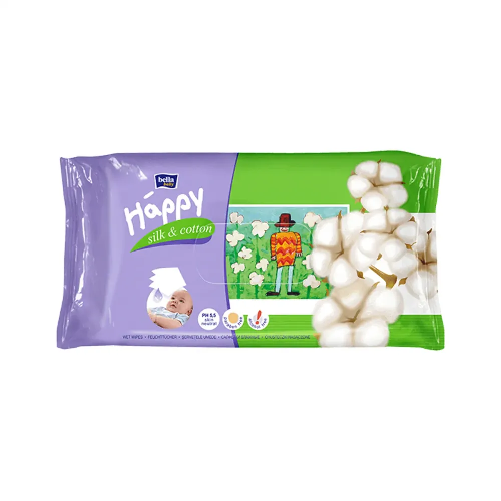 Kosteat pyyhkeet 64 kappaletta - BELLA COTTON