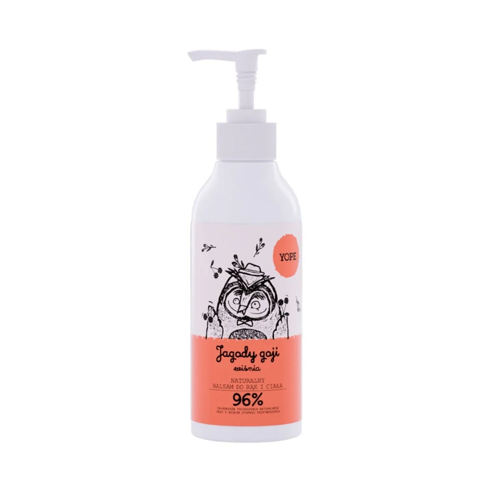 Kosteuttava käsivoide ja ruumiinvoide gojimarja-kirsikka 300 ml - YOPE
