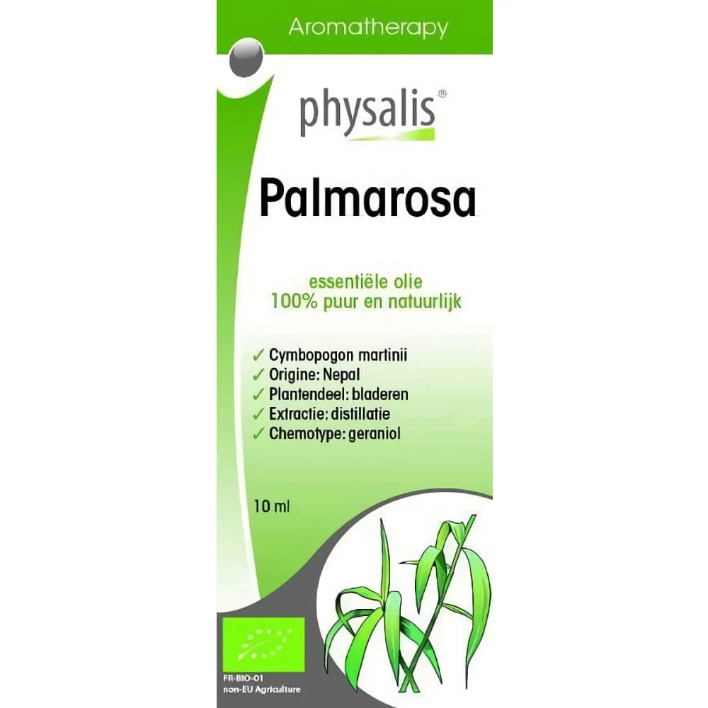 Luomu Palmarosa-etuöljy (Inkivääripalmu) 10 ml - PHYSALIS
