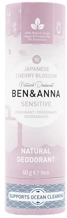 Luonnollinen deodorantti ilman soodaa, japanilainen kirsikkankukkapuikko, pahvipakkaus 60 g BEN & ANNA