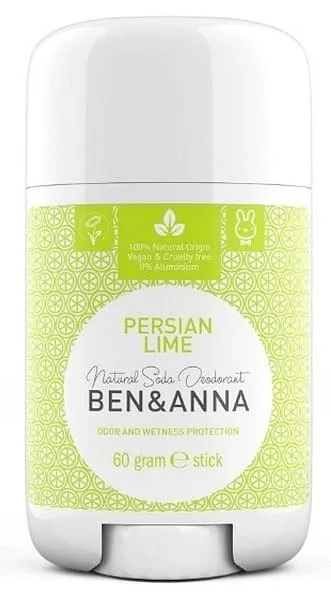 Luonnollinen deodorantti persian ja limettisoodapohjainen muovitanko 60 g BEN & ANNA