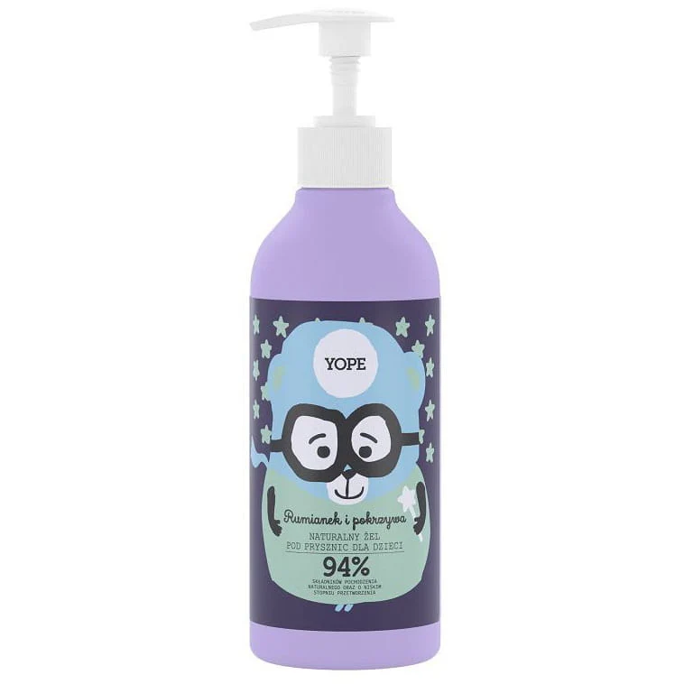 Luonnollinen hoitava kylpygeeli lapsille kamomilla ja nokkosella 400 ml YOPE