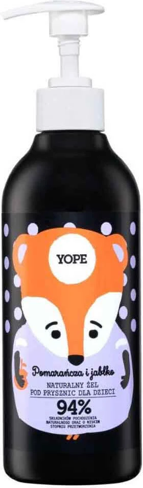 Luonnollinen kylpypesä lasten käyttöön appelsiini ja omena 400 ml YOPE