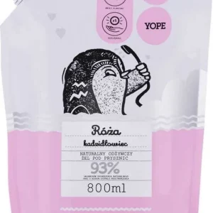 Luonnollinen uudistava suihkugeeli ruusu ja suitsuke täyttöpakkaus 800 ml YOPE