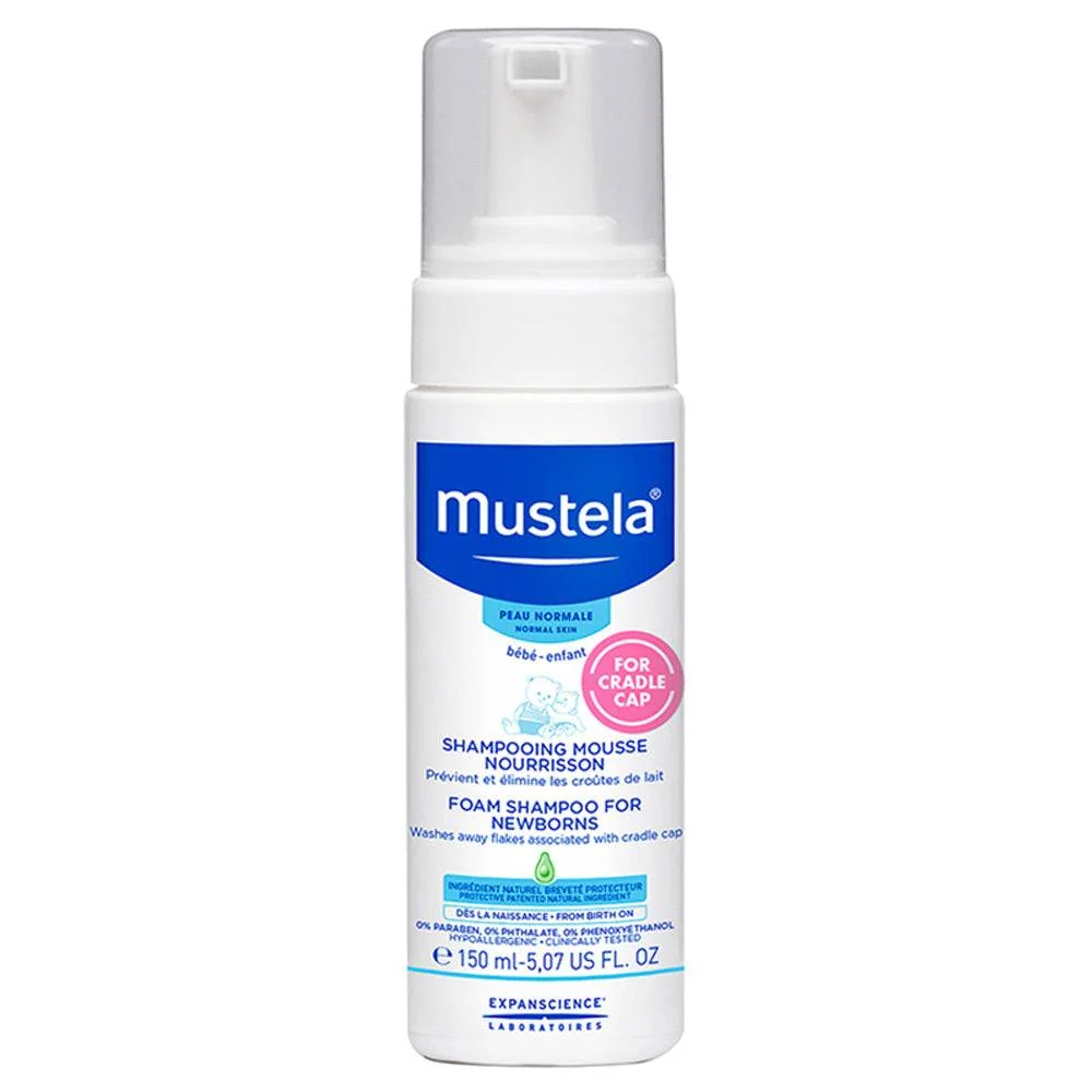 Mustela -vaahto shampoo vastasyntyneille