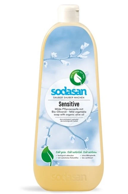 Olivenöl-herkkyys-nestemäinen saippua BIO 1000 ml SODASAN
