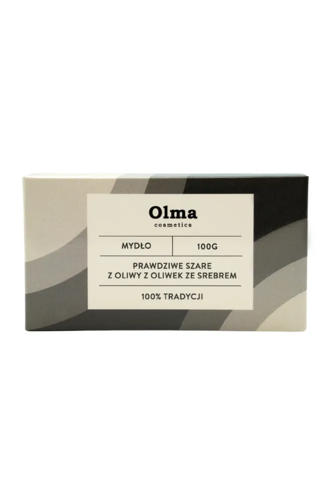 OLMA COSMETICS Oliiviöljysaippua aidolla harmaalla hopealla (100 g)