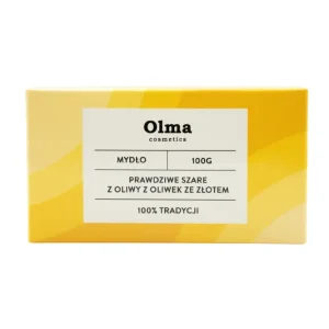 OLMA COSMETICS Oliiviöljysaippua aidolla harmaalla ja kullalla (100 g)