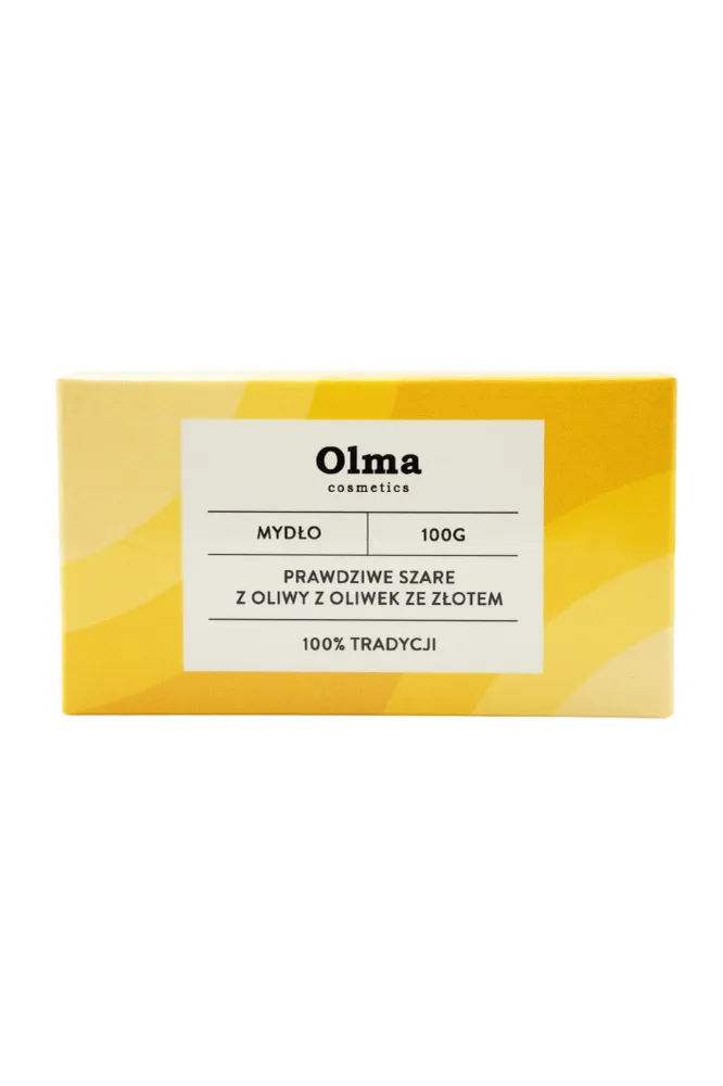 OLMA COSMETICS Oliiviöljysaippua aidolla harmaalla ja kullalla (100 g)