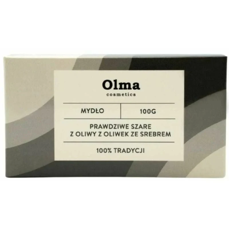 Olma Cosmetics "True Grey" oliiviöljysaippua hopealla 100 g