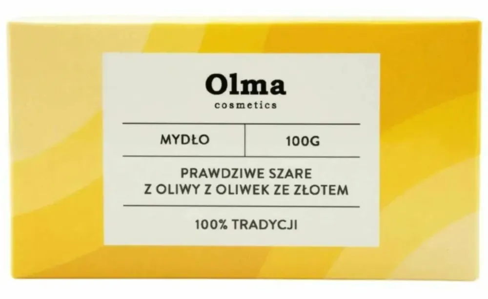 Olma Cosmetics "True Grey" oliiviöljysaippua kullalla 100 g