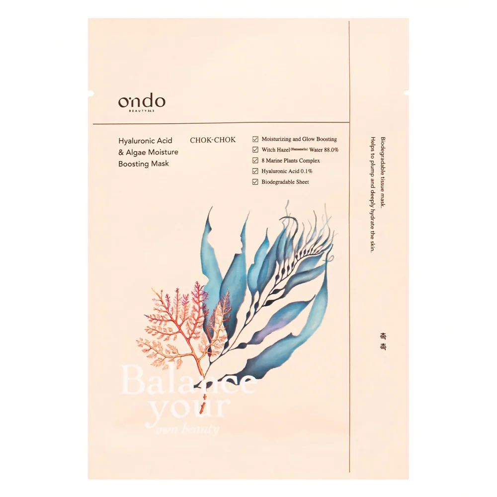 [Ondo Beauty 36.5] Hyaluronic Acid & Algae Moisture Boosting Mask CHOK-CHOK