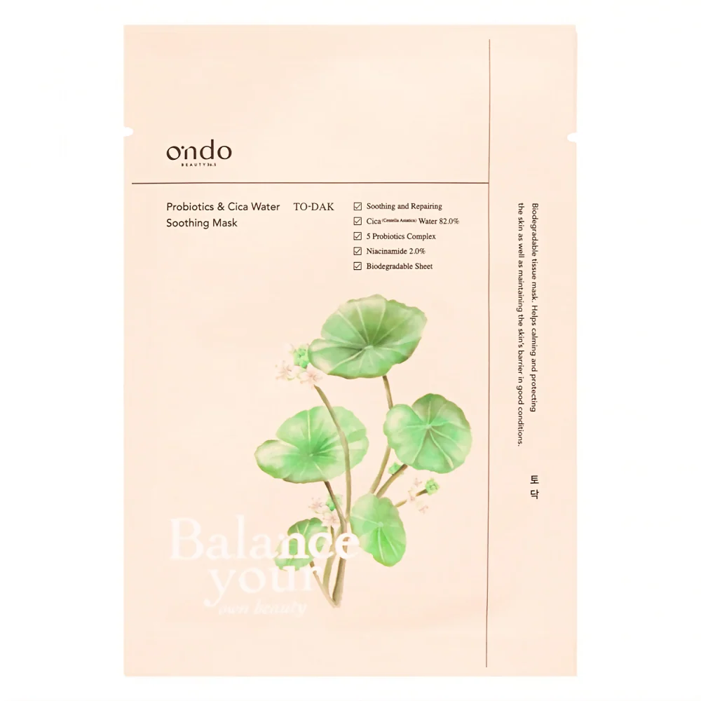 [Ondo Beauty 36.5] Probiotics & Cica Water Soothing Mask TO-DAK