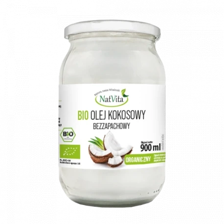 Orgaaninen parfyymiton kookosöljy 900 ml NatVita