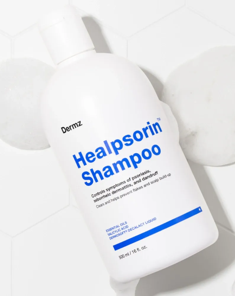 Psoriaasin ja seborrooisen ihottuman shampoo Healpsorin Shampoo Dermz