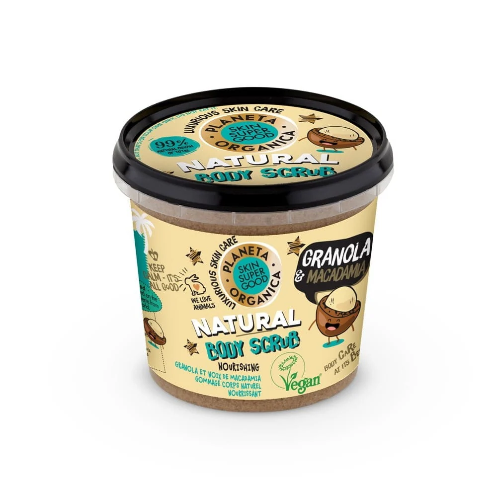 Puhdistava ruumiinkuorinta Granola & Macadamia 360 ml