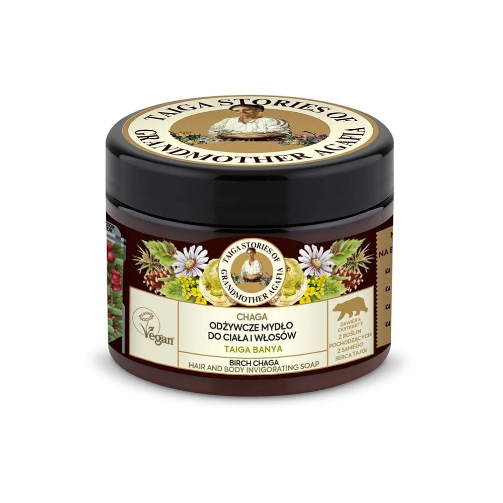 Ravintoisa chaga-ruokintasaippua keholle ja hiuksille 300 ml