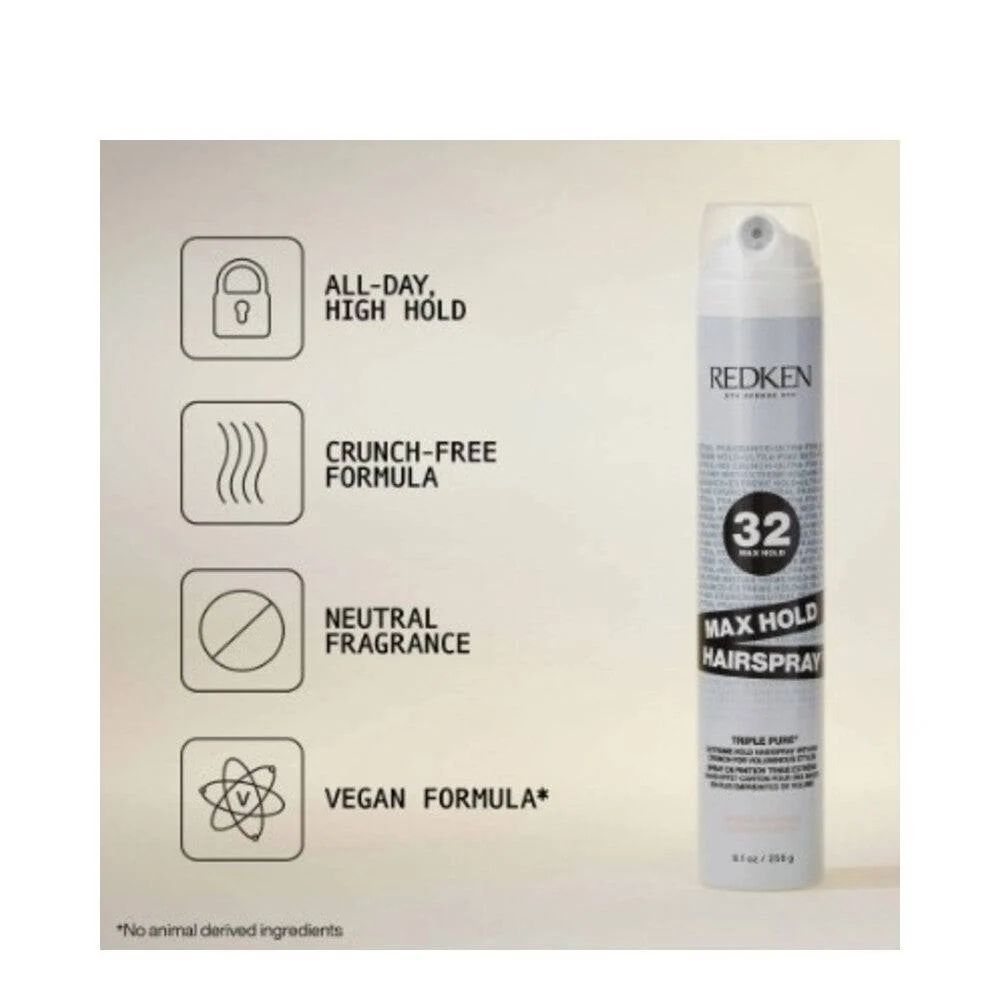 Redken Triple Pure 32 neutraali tuoksu Max Hold Hiusspray