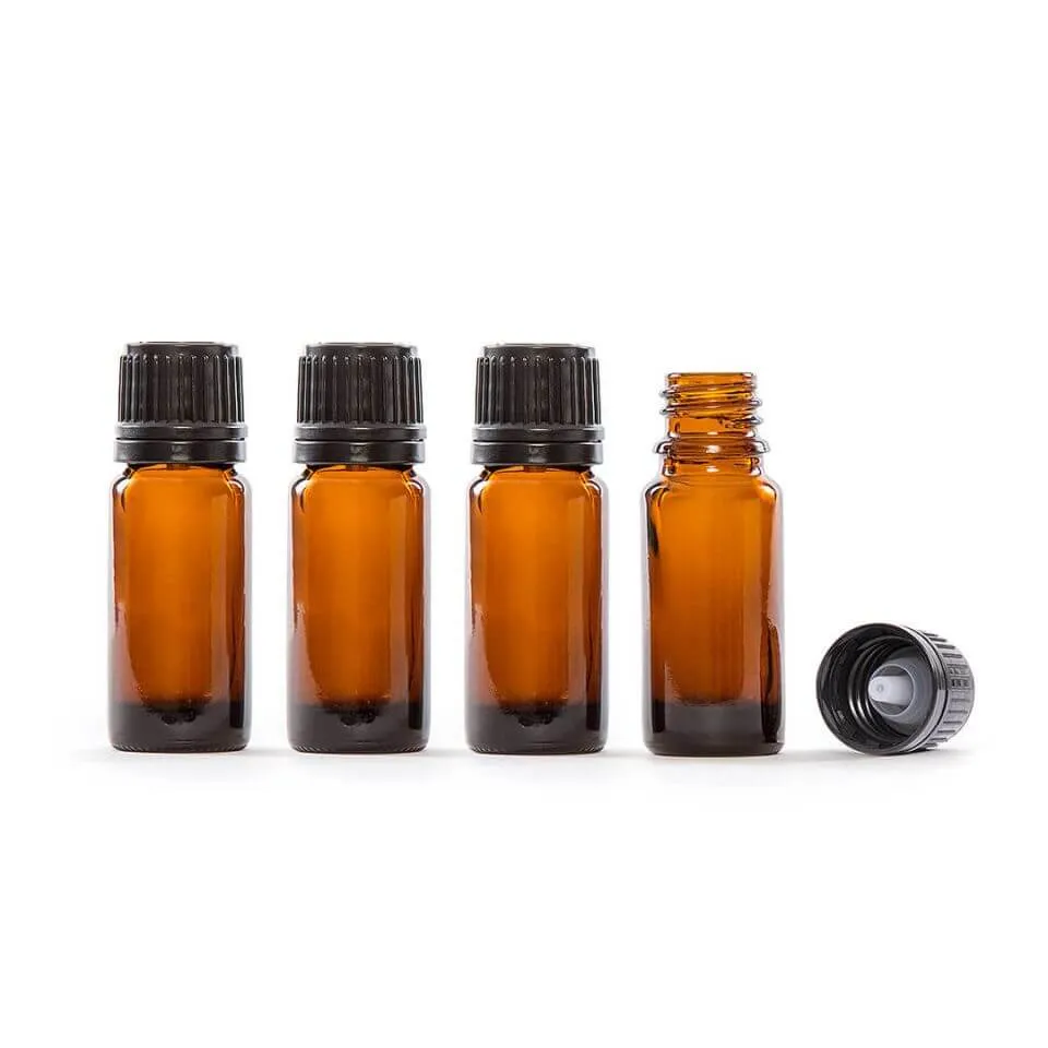 Ruskea lasipullo 4 x 10ml eurokorkilla - Plant Therapy