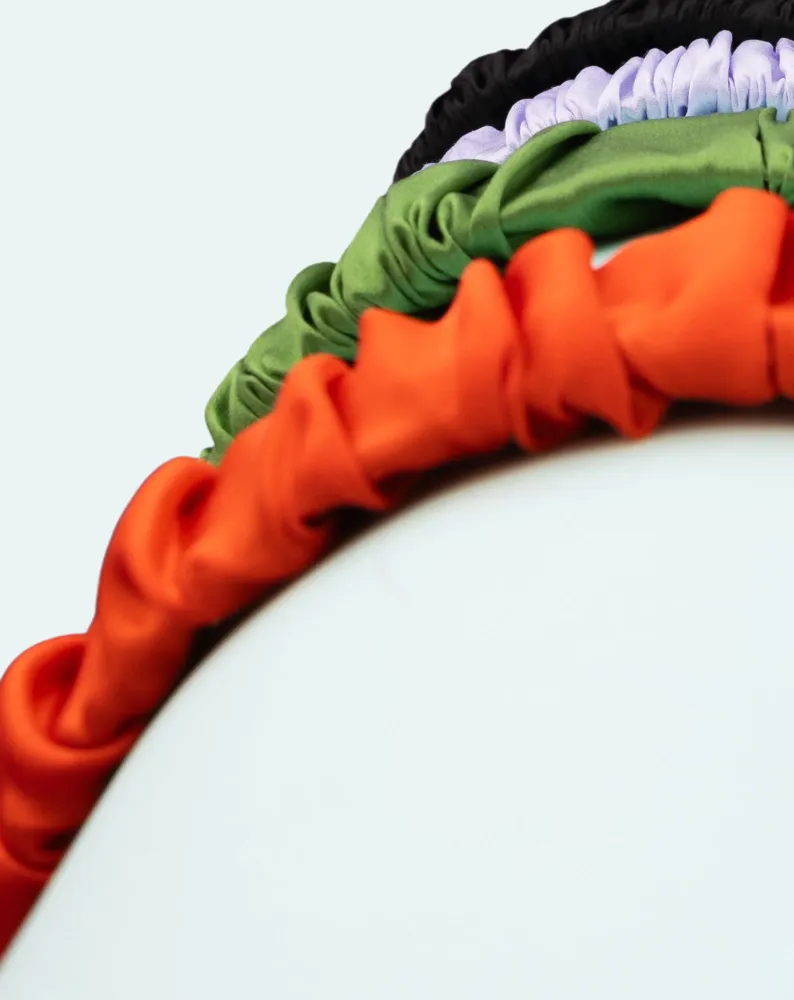 Silkki hiuspanta 100% luonnon silkkiä musta Twisty