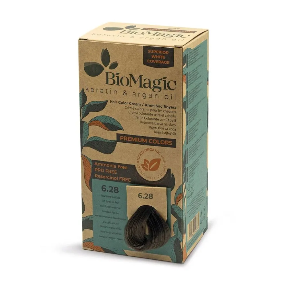 SUOSITTU TUMMA VAALEATUKKA HIUSVÄRI (6.28) 170 ml - BIOMAGIC