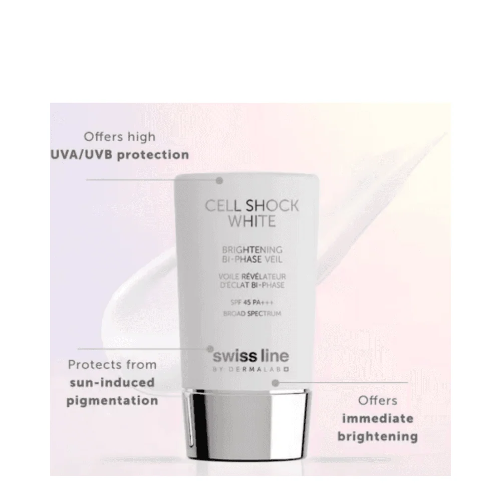 Sveitsin linjan kirkastava kaksivaiheinen verho SPF 45 Swiss Line