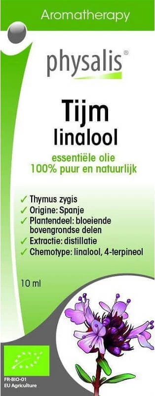 Tijm Linalool eteerinen öljy (Thymus Zygis Linalol) LUOMU 10 ml - PHYSALIS