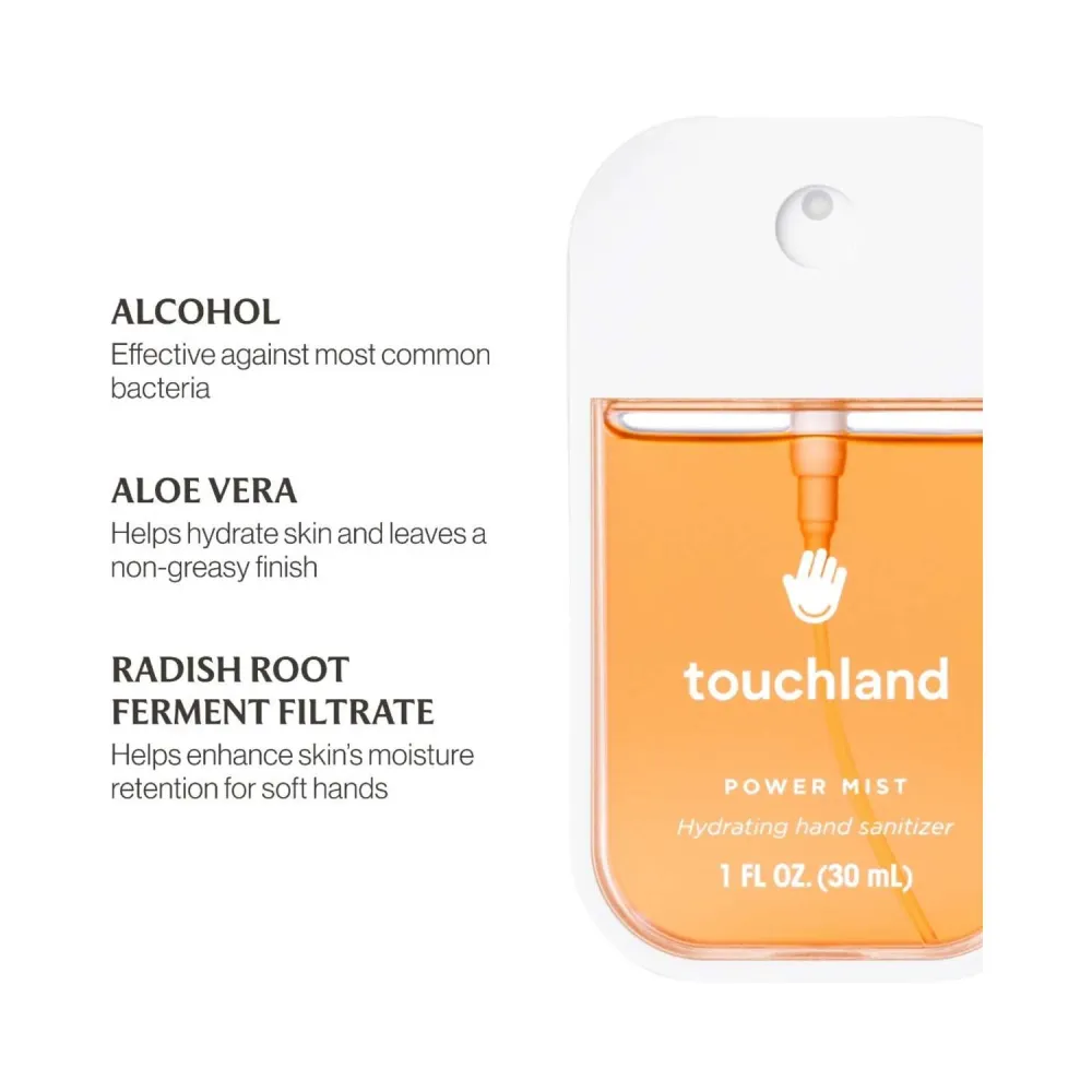 Touchland Power Mist kosteuttava käsien desinfiointiaine - Velvet Peach
