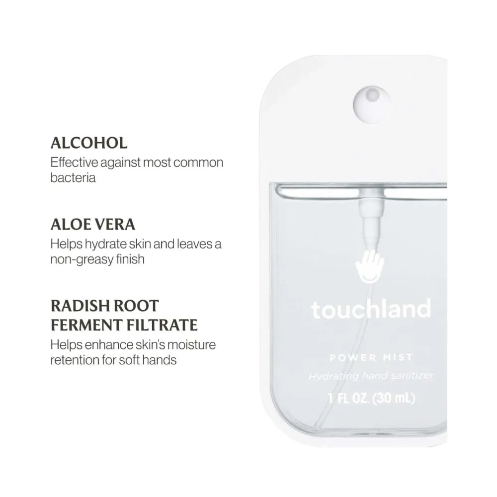 Touchland Power Mist kosteuttava käsien desinfiointiaine - sadevesi