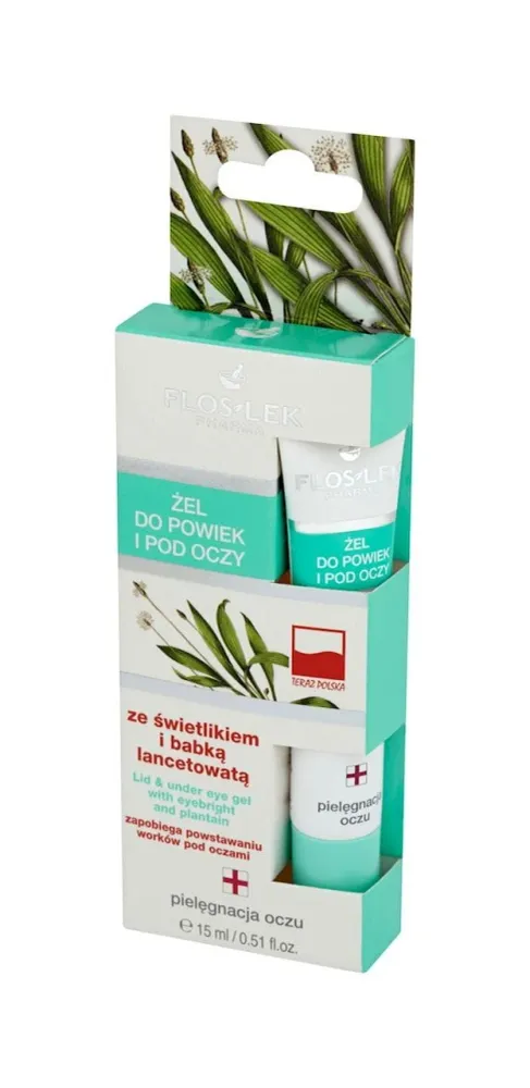 Valonputki, jossa on 15 ml kapealehtistä plantain-uutetta FLOSLEK