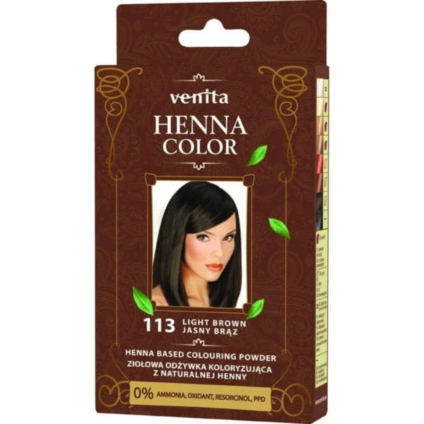 VENITA henna-jauhe nro 113 vaaleanruskea 25g - kasvipohjainen värihoitokonditionaali