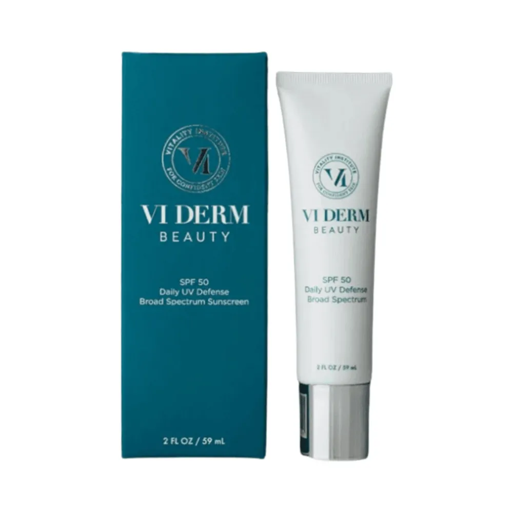 Vi derm beauty spf 50 päivittäistä UV -puolustuslaa -spektrin aurinkovoidetta