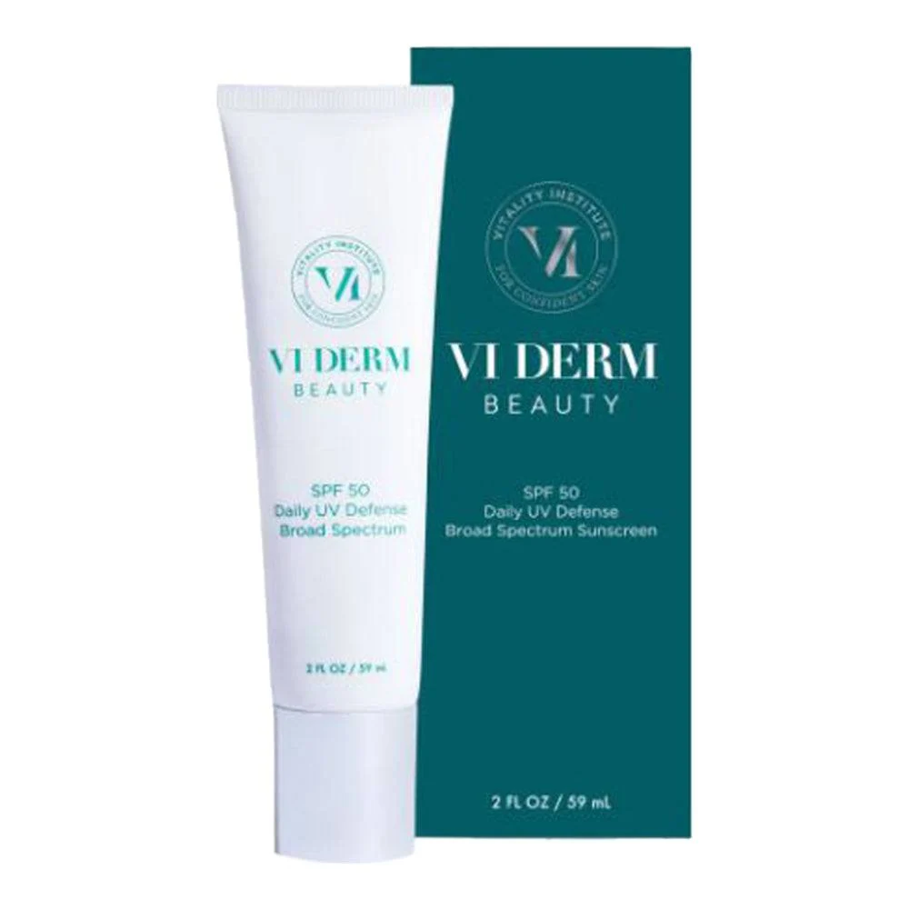 Vi derm beauty spf 50 päivittäistä UV -puolustuslaa -spektrin aurinkovoidetta