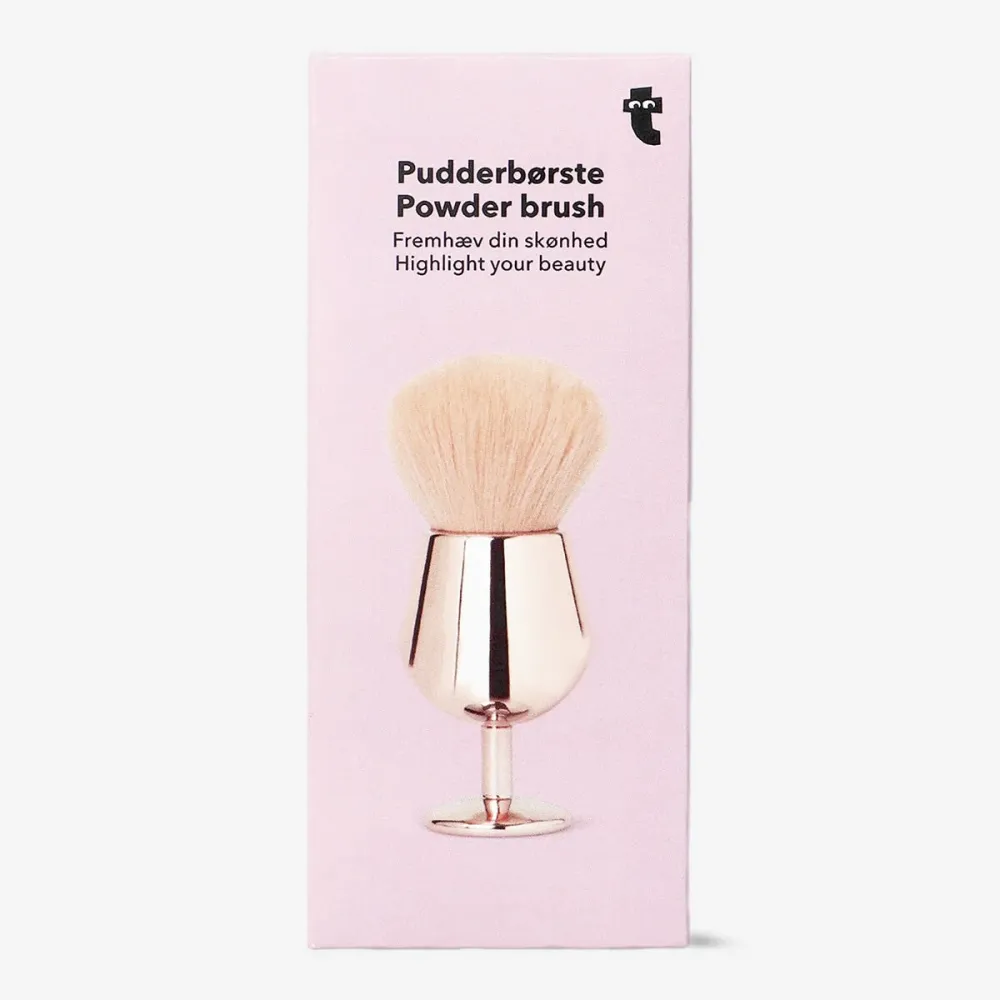 Viinilasin muotoinen puuterisivellin