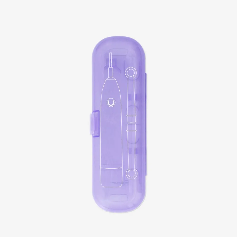Violetti matkalaukku sähköhammasharjoille