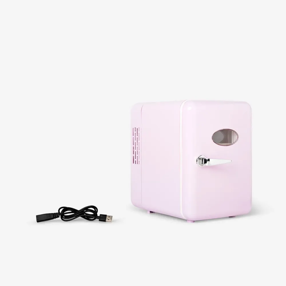 Violetti mini kosmetiikka jääkaappi tarroilla