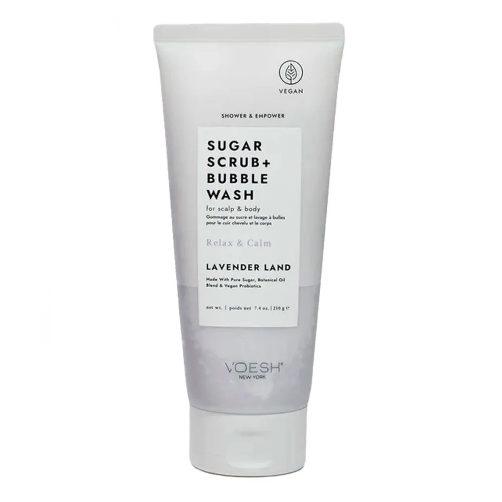 Voesh Sugar Scrub ja Bubble Wash Lavender Land