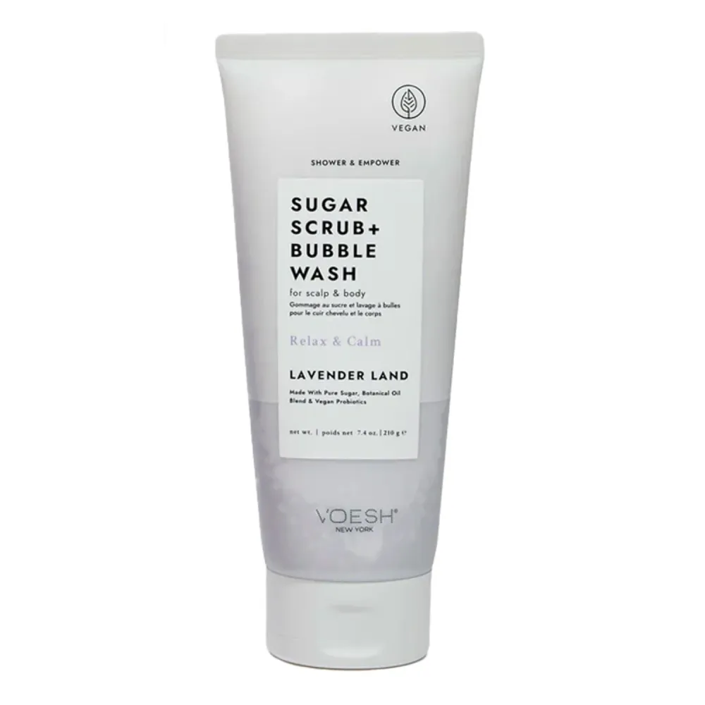 Voesh Sugar Scrub ja Bubble Wash Lavender Land