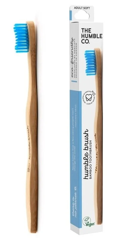 Zahnbürste, Bambus weich blau 19cm Humble