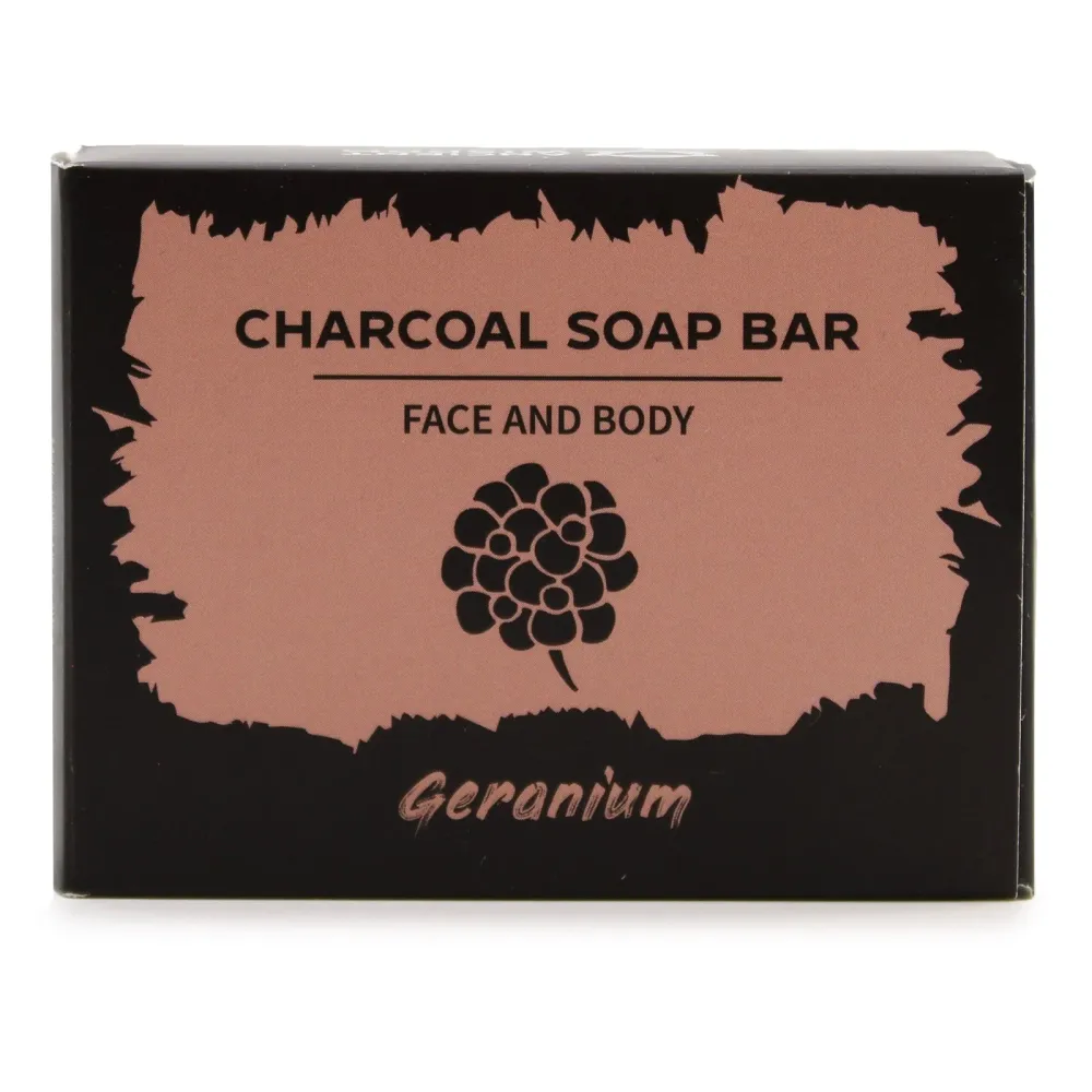 Aktivoidun hiilen saippuapala, geranium 85g