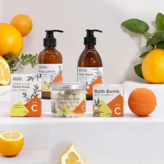 C-vitamiini kylpy- ja vartalosetti 5-osainen