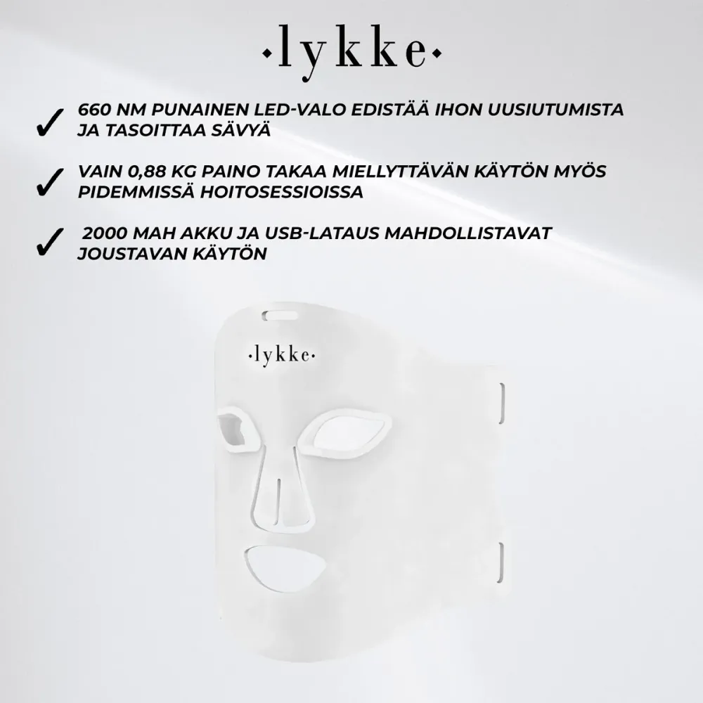 Lykke Punavalolaite Mask LED Pro