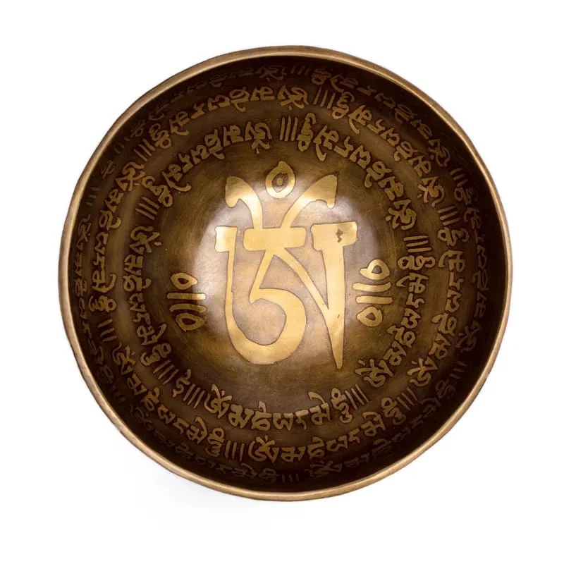 Äänimalja Tibet käsin kaiverrettu 850-1000g (sydänmalja) 18-19cm