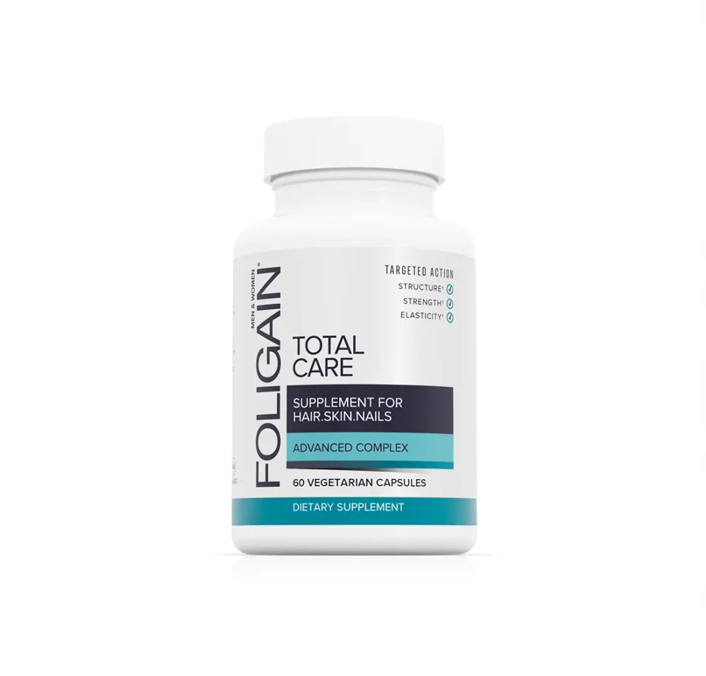 FOLIGAIN TOTAL CARE Ravintolisä oheneville hiuksille, iholle ja kynsille 60 kasviskapselia