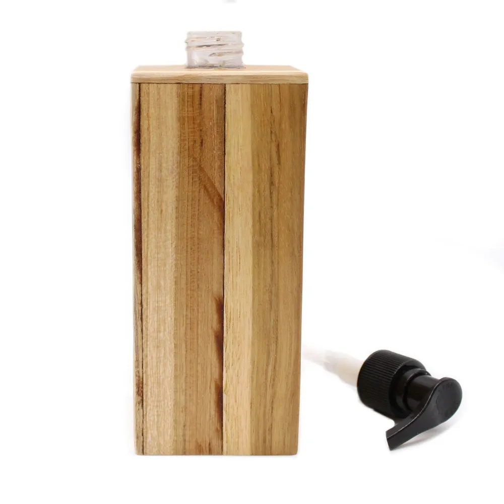 Teak-puinen saippua-annostelija neliö